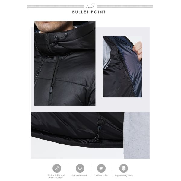 Windproof Bio Down Man Coat Oilproof Dark Men'S Coat Eco Feather