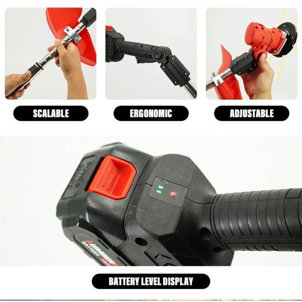 Industrial Cordless String Trimmer Grass Trimmer Telescopic Handle OEM Customizable Battery Powered Brush Cutter