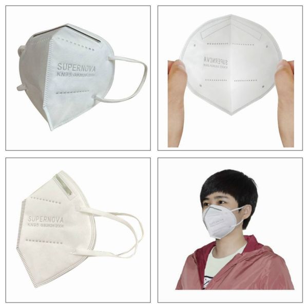 Dust Proof KN95 Foldable Dust Face Masks Elastic Ear Loops Smooth Breathing