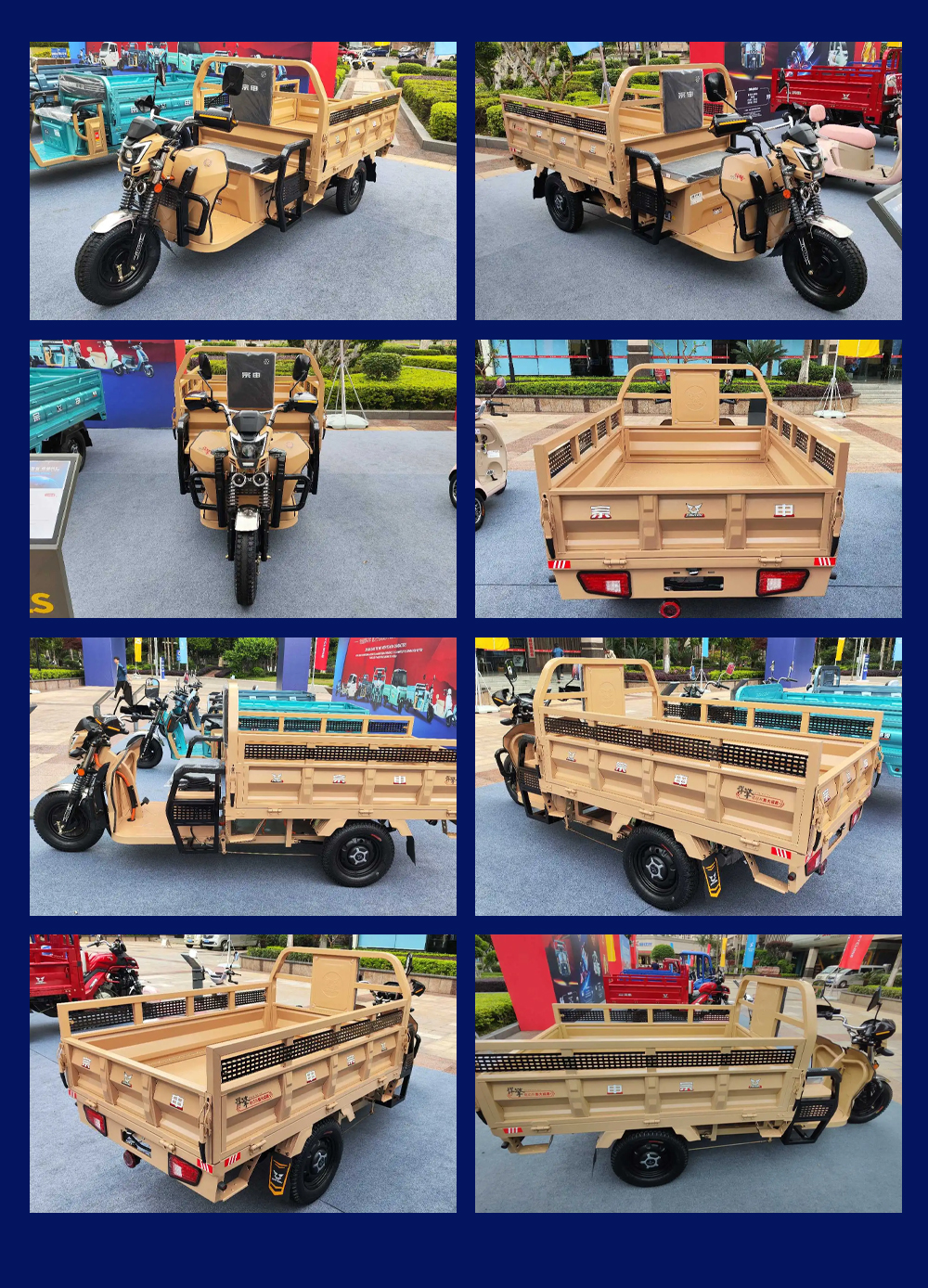Front 3.00-12 / Rear 3.50-12 Tires Heavy Duty Load Cargo Truck Tricycle for Tunisia