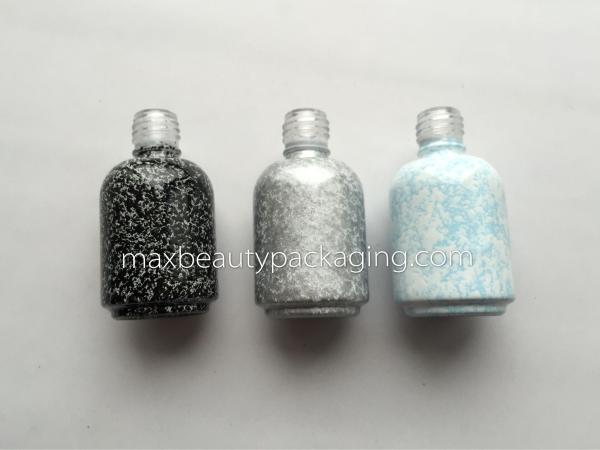 Quality Classic Marble effect gel polish bottle any color available double coating bottle nail polish packaging flat bsuh for sale