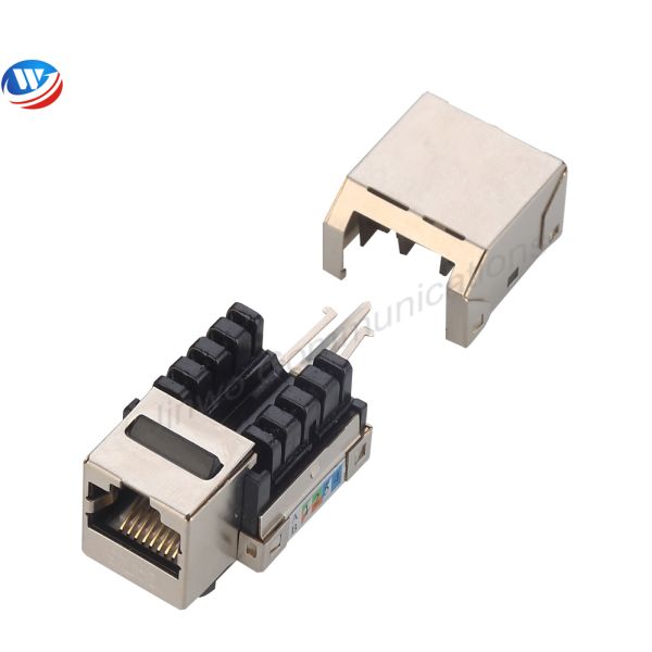 Metallic Color STP Keystone Jack 90 Degree Cat6 Keystone Jack