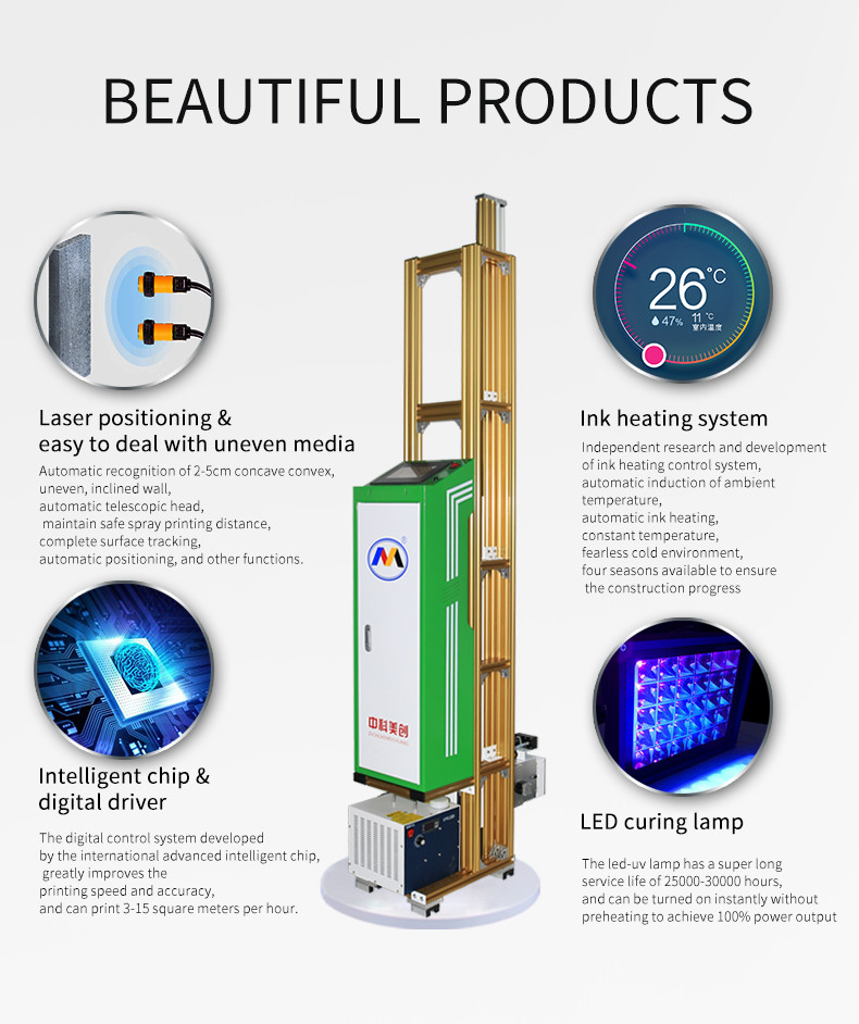 3d Vertical Wall Sticker Printing Machine 4 Colors Automatic Matching