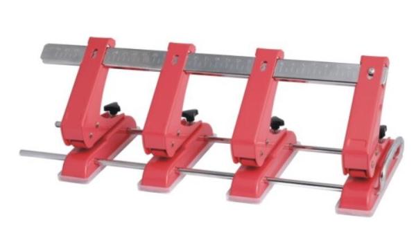 Quality Red Color 12 sheets metal adjsutbale 4 holes paper punch  with Ruler for sale