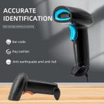 Red LED Light Source 1D Barcode Scanner with Hands Free Scanning and Adjustable