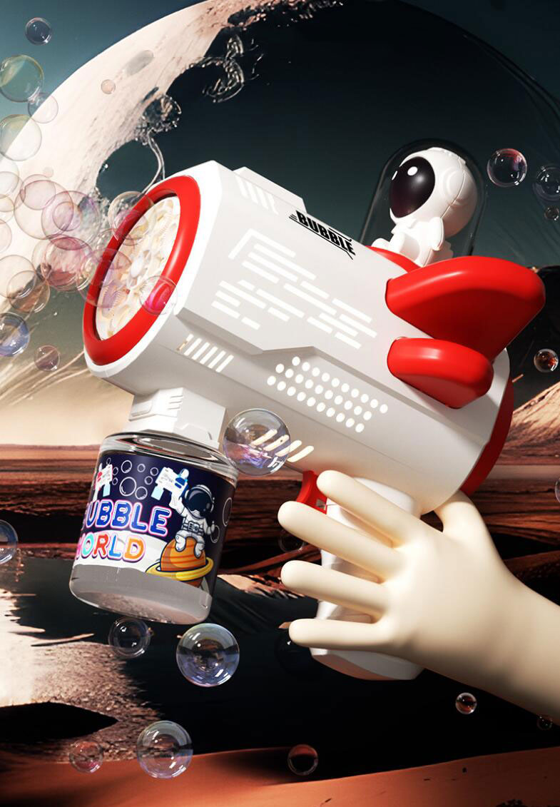 Fully Automatic Bubble Gun with 6-Hole Astronaut Design Unisex Age Range 0 to 24 Months