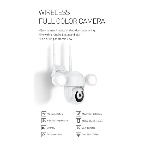 Tuya 1080p Wireless Floodlight Camera 2 Way Audio Tuya Smart Camera