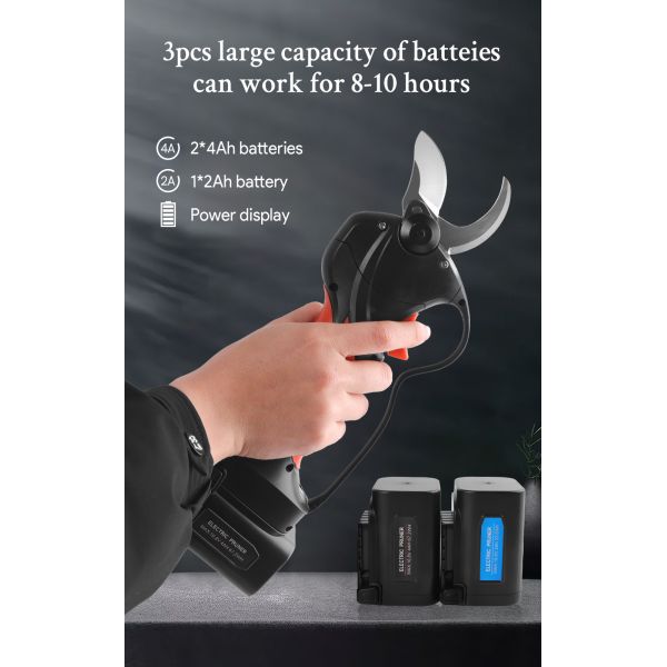 35mm 4Ah Electric Pruning Shears For Trees Cordless Hand Operated Pruner With Lithium Battery Garden Branch Scissors
