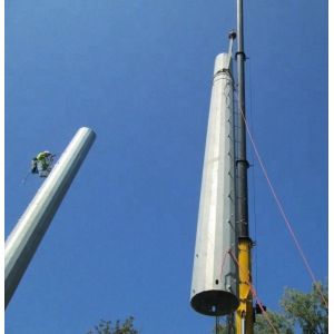 35m Galvanized Triangular Platform 5G WIFI Telecommunication Monopole