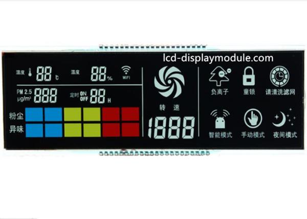 Black TN VA LCD Display Screen Red Color Segments With PIN 6 O'Clock Viewing