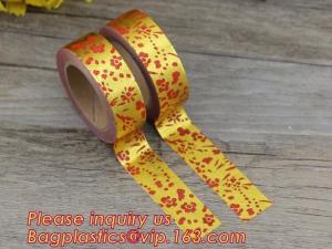 China foil tape custom printed decorative washi foil tape,Assorted Designs Christmas Washi Masking Tape,Logo Printed Gold Foil wholesale