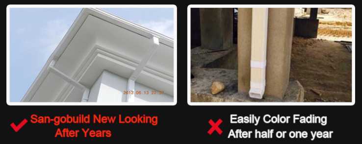 Nigeria 5.2inch PVC Rain Gutter System Malaysia/Philippines/Kenya