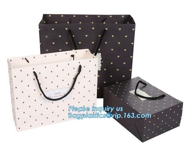 Fashion Custom Printing Luxury Gift Shopping Carrier Paper Bag With Your Own Logo Print,strong twisted handle black leat