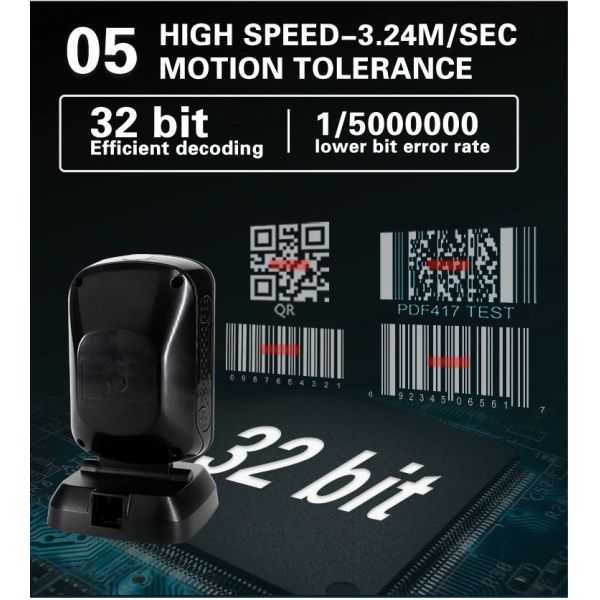 GTCODEESTAR 2D QR Code Omnidirectional Barcode Scanner For Supermarket