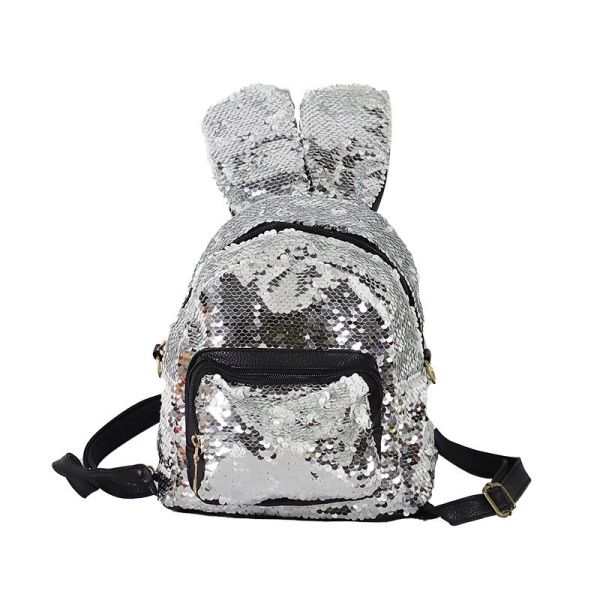 Stylish Shiny Sublimation Sequin Backpack With Rabbit Ear For Sublimation Printing