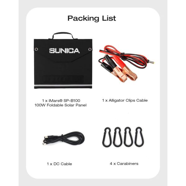 Portable Folding Panels 100W 19V The Best For Outside Camping