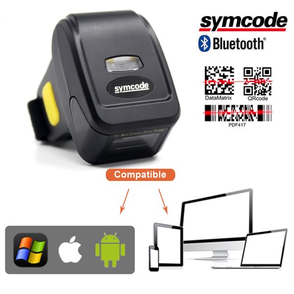 Small Finger Ring Barcode Scanner Retail Store Large Capacity Battery