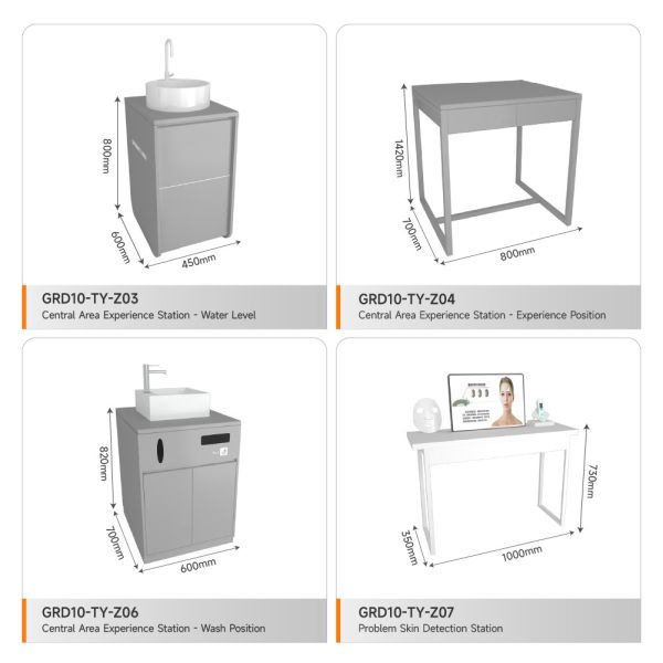 Retail Store Cabinet Grey Wooden Experience Table For Fashion-Forward Shop Decoration And Cost-Effective Shop Rack
