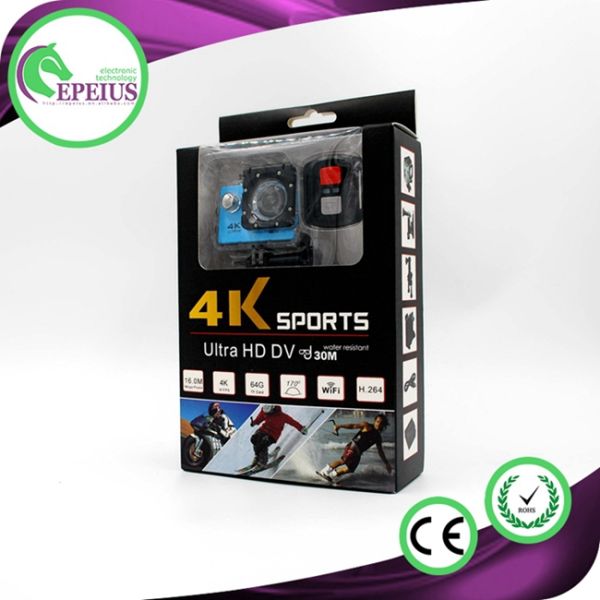 Waterproof 2.0 Inch 4K 30fps Action Camera Remote Control For Diving Sports