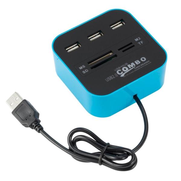 Quality All In One 3 Port Card Reader Square Multi USB Splitter for sale