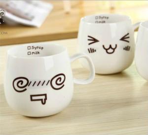 China ceramic mug with expression face wholesale