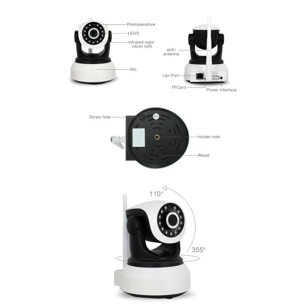 128G Wifi IP 720P PTZ Camera / Smart Indoor CCTV Security Robot Camera