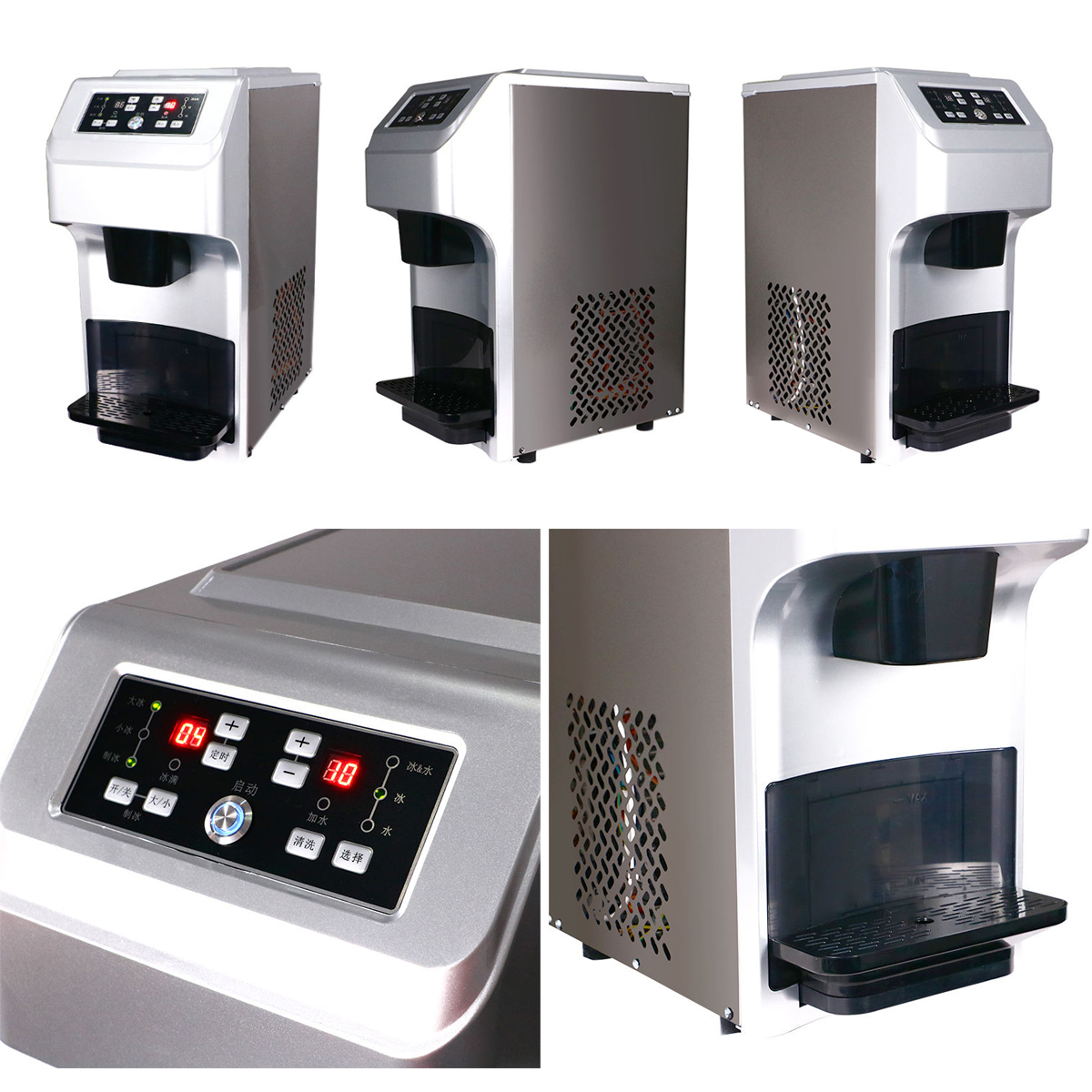 Ice Roller Maker 35KG Automatic Countertop Water Dispensers for Commercial Home Business Nugget Ice Block Making Machine