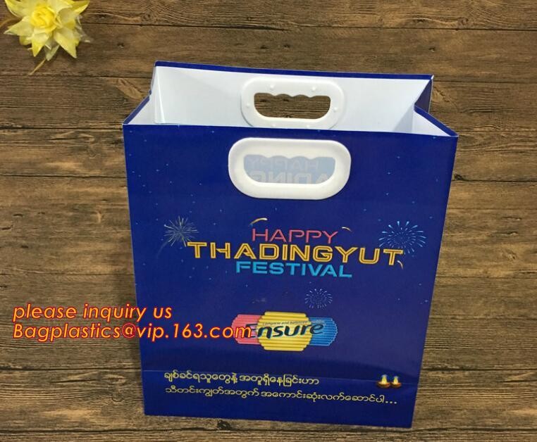 Promotional customized high quality soft loop plastic cloth bag,manufacturer custom soft loop handle polyethylene PE pla