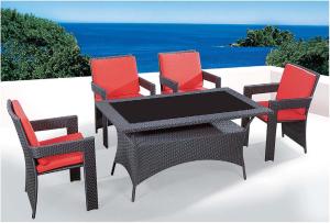 YLX-RN-041 Rattan Dining Chair and Rattan Table with Glass