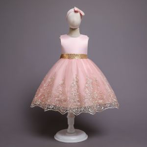 Red Lace Party Children'S Dress Clothing