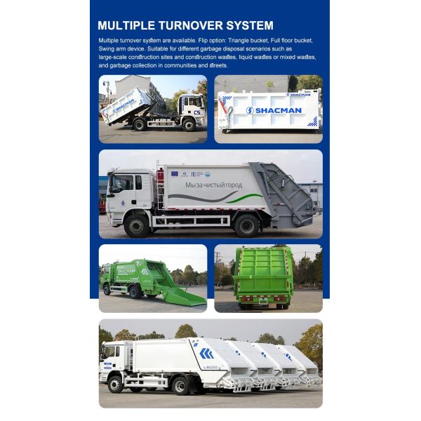 Compressed Hooklift Garbage Truck With Semi Trailers Large Dump Garbage Truck