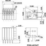 GS141V-2.54 PCB Spring Terminal Blocks High Temperature Electric Connector