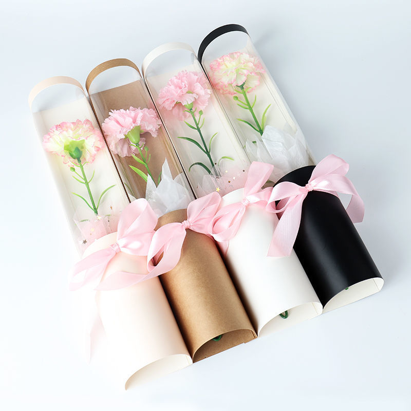 Design Logo Round Cylinder PVC Box for Custom Different Shape Florist Rose Packaging