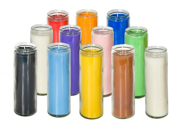 Quality Religious Glass Jar Paraffin Wax 7 Day Prayer Candles for sale