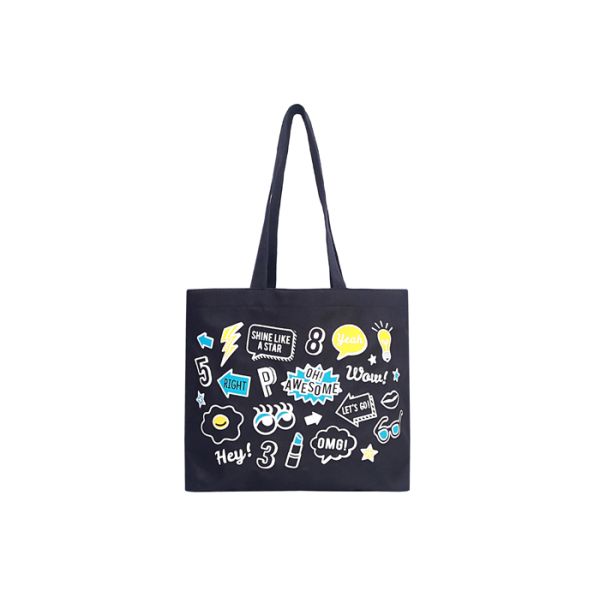 30cm*31cm*10cm Large Canvas Handbag Cotton Leather Handle Canvas Market Tote Bag