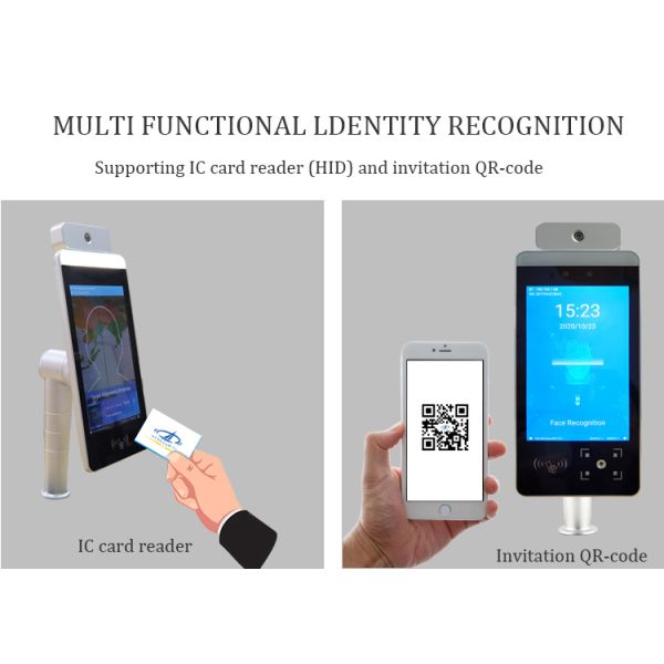 HFSecurity 8inch Dynamic Android Stranger Forehead face recognition based door lock system face recognition door entry