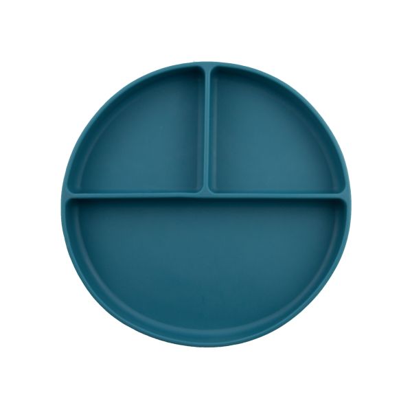 Suction Type Silicone Baby Plate Set Round Shaped For Toddler Feeding