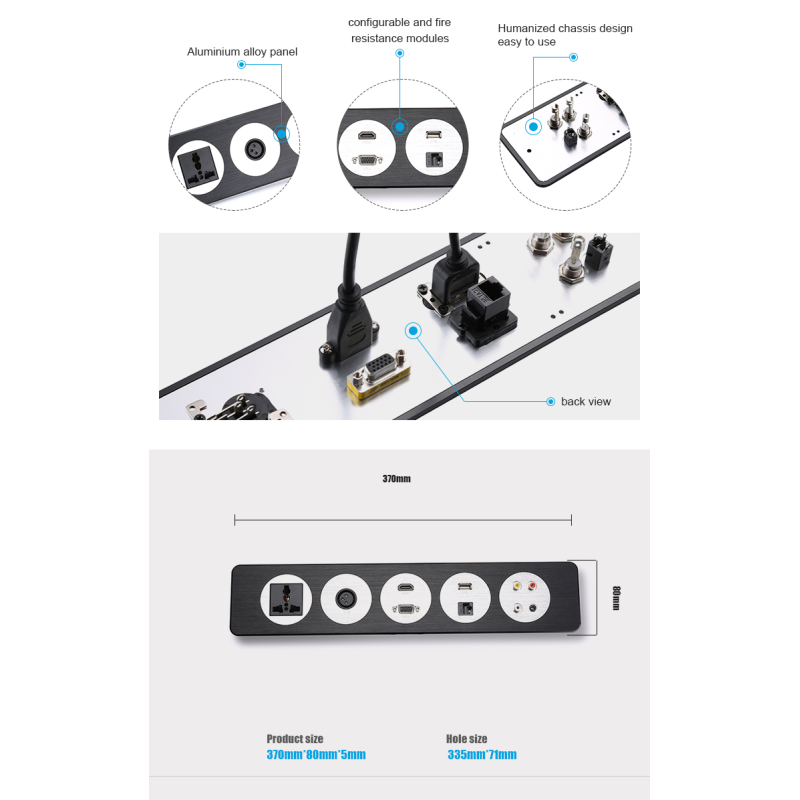 Office Furniture Electric Desktop Socket Outlet USB Plug Type C Port