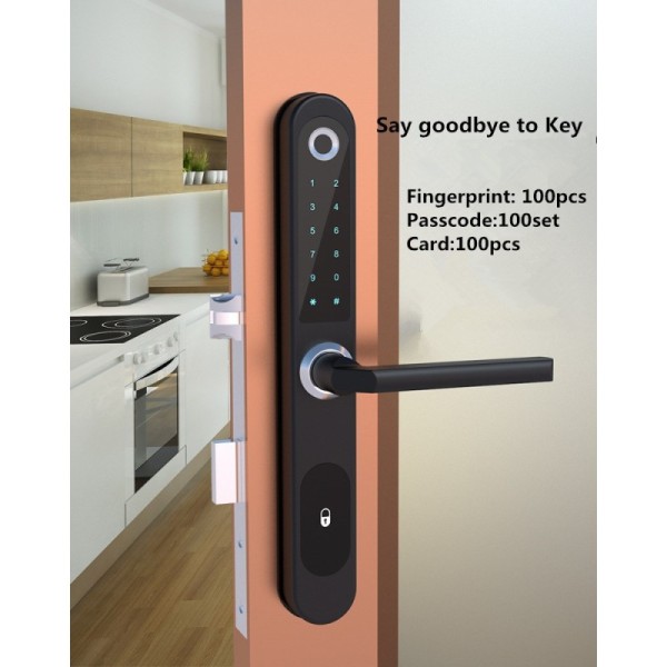 Aluminum Frame Bluetooth APP Smart Door Lock With Fingerprint