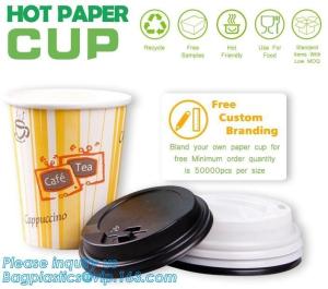 China Biodegradable coffee paper cup with lid custom printed paper cup,3oz 5oz 6oz 8oz ice cream paper cup and paper lid pack on sale