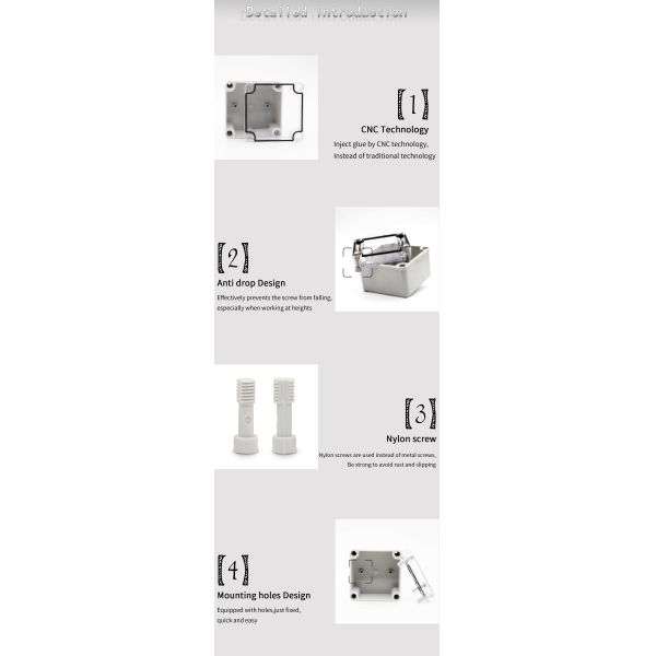 Square Waterproof Junction Box , Outdoor Electrical Box Enclosure PC Cover