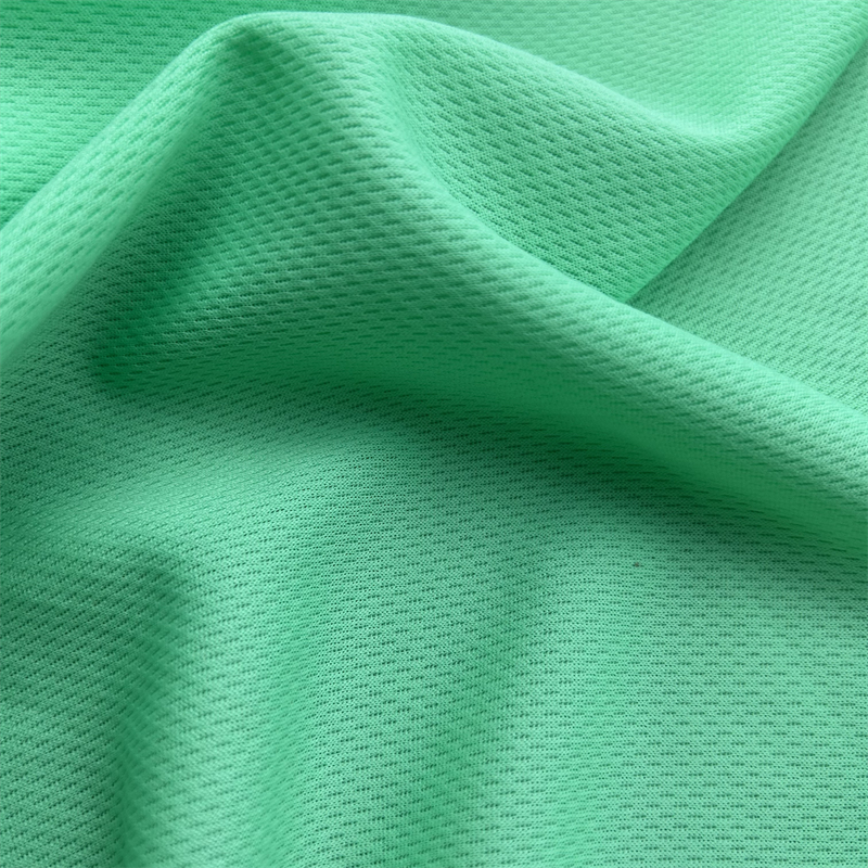 75D Yarn Count Ivory Polyester Eyelet Bird Eye Mesh Jersey Fabric For Sportswear