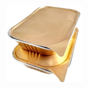 China 750ml Disposable Colorful Aluminium Foil Baking Cake Tray Pan Container wholesale