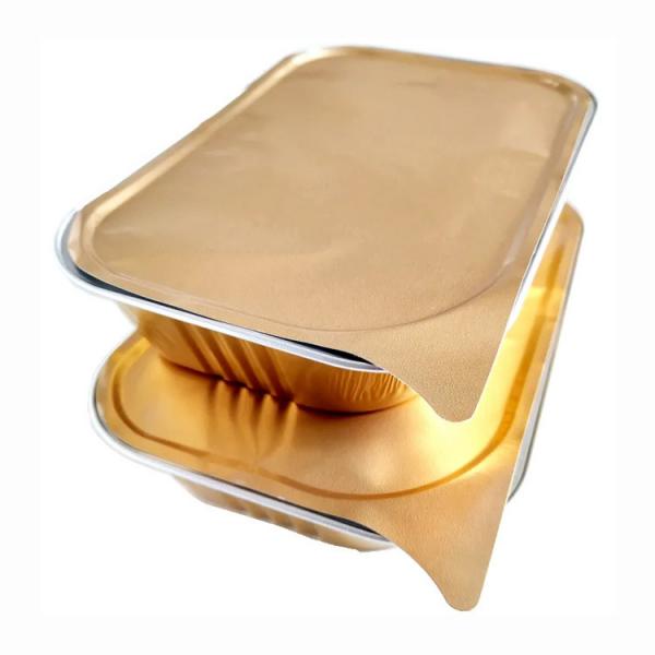 Quality 750ml Disposable Colorful Aluminium Foil Baking Cake Tray Pan Container for sale