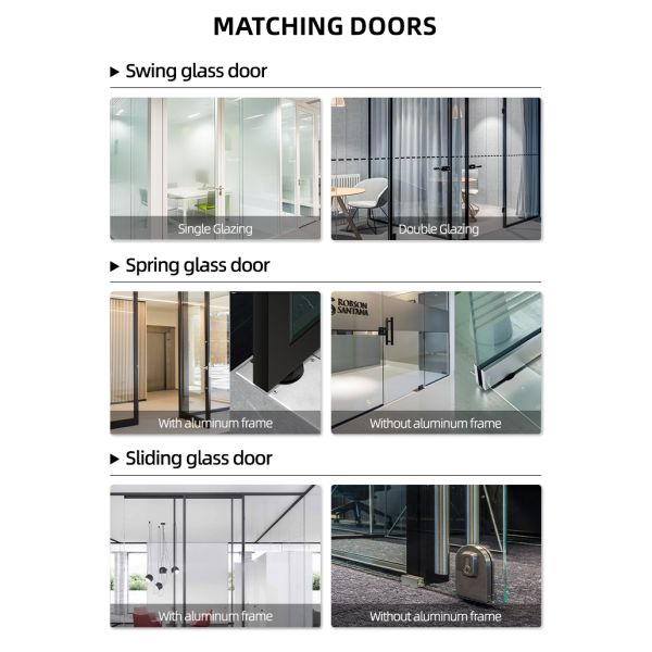 Frameless Clear Glass Partition Wall Vertical Full View Interior Office Glass Partition