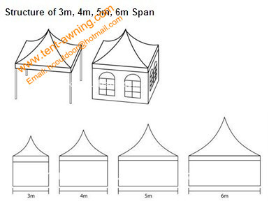 PVC Pagoda Canopy 5mx5m Fireproof Wedding Event Pagoda Tent for Party