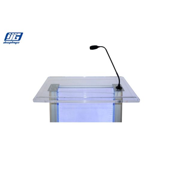Aluminium ProfileLectern Light Box, Clear Lectern Podium With Microphone Socket