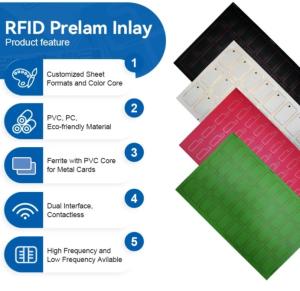 IC Fudad F08 Chip PVC RFID Smart Card Inlay / Prelam Sheets For RFID Cards Production
