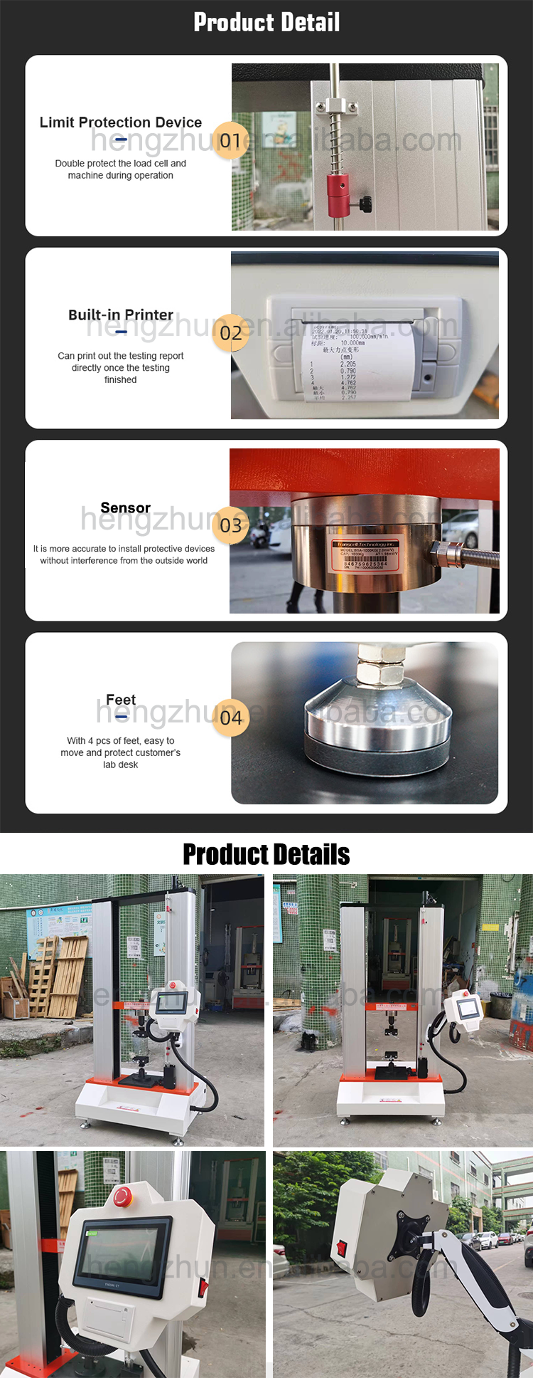 400W Universal Terminal Tensile Testing Machine UTM 2ton Meeting GB/T16491-1996