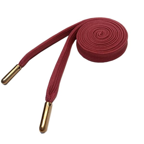 Custom 100% Polyester 1cm Flat Hoodie String With Aglet Metal Tips